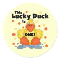 Lucky Duck 1st Birthday  T-shirts and Gifts Sticker