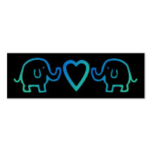lucky elephants in love business cards