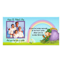 Lucky Enough Leprechaun - Customise and Add Photo Personalised Photo Card