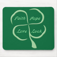 Lucky Four Leaf Clover Mouse Pads