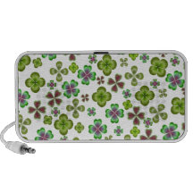 Lucky Four Leaf Clovers Doodle PC Speakers