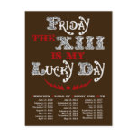 Lucky Friday the 13th Dark Postcard