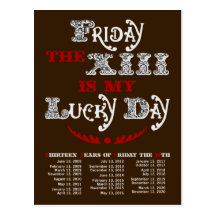 Lucky Friday the 13th Dark Postcard