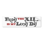 Lucky Friday the 13th White Bumper Sticker bumper stickers