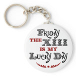 Lucky Friday the 13th White Keychain