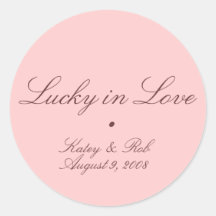 Lucky in Love and Pretty in Pink Round Sticker