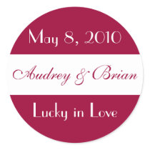 "Lucky in Love" Wedding Sticker