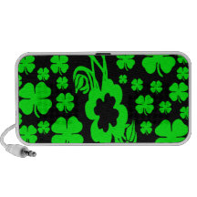 Lucky Irish four leaf clovers Portable Speakers