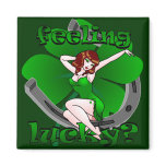 Lucky Irish Pin Up Girl Fridge Magnet  Lucky Gifts