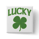 Lucky Irish Shamrock Button