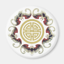 Lucky Longevity Chinese Charm Magnet