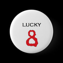 Lucky Number 8 Badge buttons