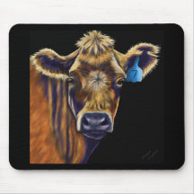 Lucky Number Seven - Cow Mousepads