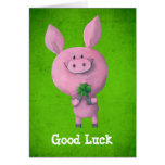 Lucky pig -custom text- greeting card