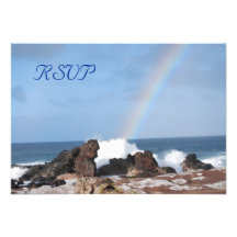 Lucky Rainbow Wedding RSVP Cards Custom Invitation