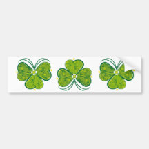 Lucky Shamrock Clover bumper sticker