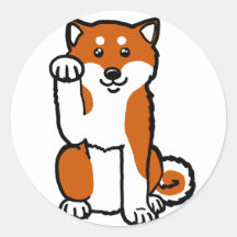 Lucky Shiba Round Sticker