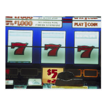Lucky Slot Machine Winner Postcards