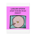lucky sperm insult post card