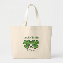 Lucky To Be A Twin Canvas Bags