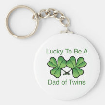 Lucky To Be Twin Dad Key Chain