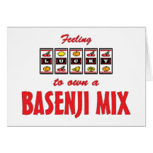 Lucky to Own a Basenji Mix Fun Dog Design Card