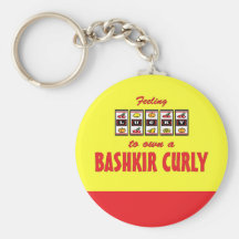 Lucky to Own a Bashkir Curly Fun Horse Design Keychain