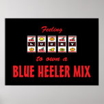 Lucky to Own a Blue Heeler Mix Fun Dog Design posters