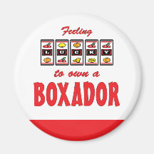 Lucky to Own a Boxador Fun Dog Design Refrigerator Magnet