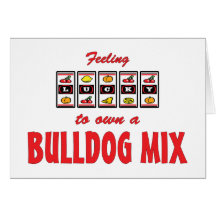 Lucky to Own a Bulldog Mix Fun Dog Design Greeting Card