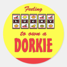 Lucky to Own a Dorkie Fun Dog Design Round Sticker