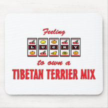 Lucky to Own a Tibetan Terrier Mix Fun Dog Design Mousepads