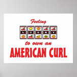 Lucky to Own an American Curl Fun Cat Design Posters