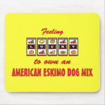 Lucky to Own an American Eskimo Dog Mix Fun Design mousepads