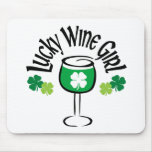 Lucky WIne Girl1 mousepads