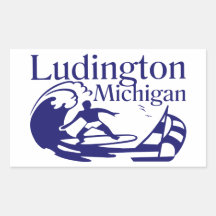 Ludington Michigan Rectangle Sticker