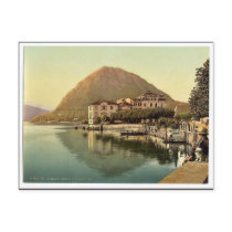 Lugano, the quay, and San Salvatore, Tessin, Switz Postcards