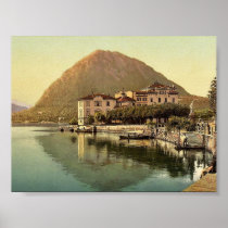 Lugano, the quay, and San Salvatore, Tessin, Switz Posters