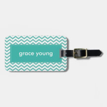 LUGGAGE TAG :: simple bold chevron jade