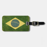 Luggage Tag with Dirty Vintage Flag from Brazil