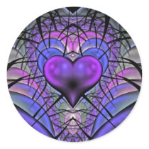 Luminescent Heart Fractal Stickers