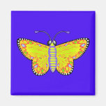 Luminous Yellow Butterfly Fridge Magnet