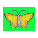 Luminous Yellow Butterfly postcards