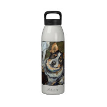 Lunacy of Cattle Dogs Iris Water Bottle