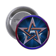 Lunar Goddess Pentagram Button