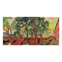 Lunatic Asylum Garden Of St-Rémy By Vincent Van Photo Card Template