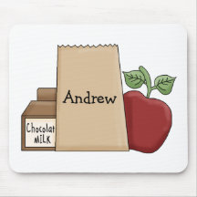 Lunch bag/Apple/Chocolate Milk-Personalise Name Mousepad