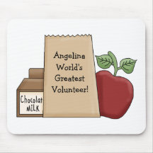 Lunch bag/Apple-World's Best Volunteer! Mousepad
