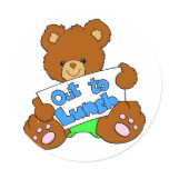 Lunch Break Teddy Bear Stickers