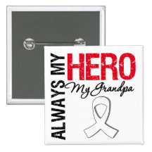 Lung & Bone Cancer - Always My Hero My Grandpa Pin